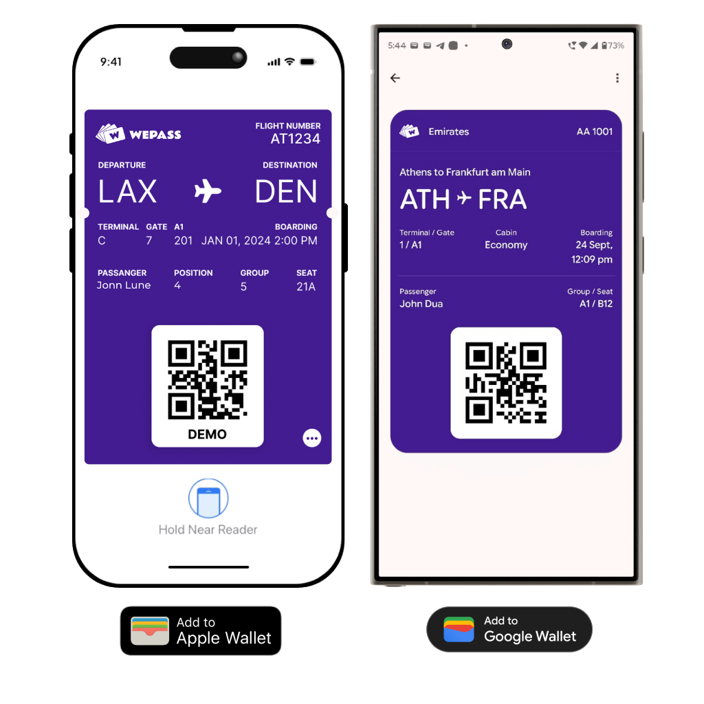 Digital Boarding Pass for Apple and Google Wallet