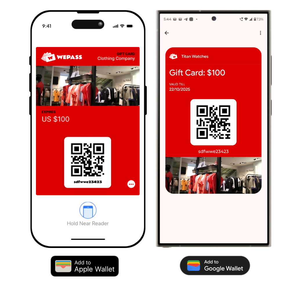 Digital Gift Card for Apple and Google Wallet