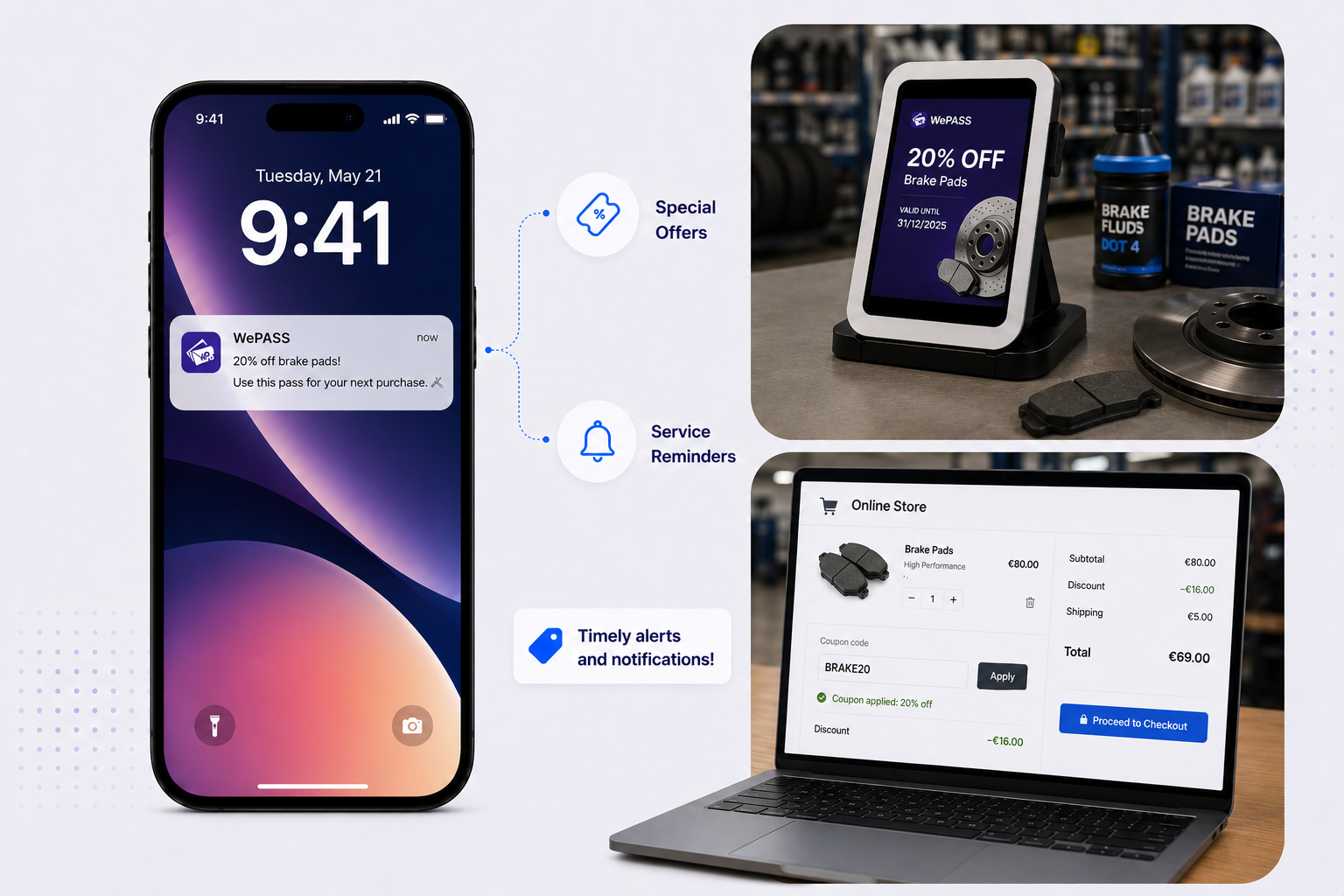 WePass digital wallet passes for automotive businesses and dealerships